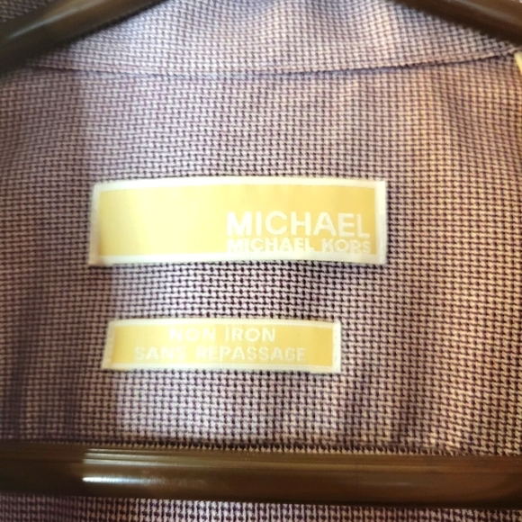 Michael Kors Men Chic Modern Purple 100%‎ Cotton Button Long Sleeves Dress Shirt - Picture 3 of 10